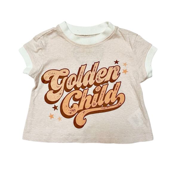 Tiny Whales Golden Child Ringer Tee Size 2 - Picture 1 of 6